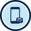 phone with coins